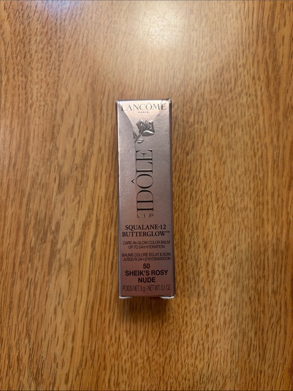 Lancôme Idôle Lip Squalane-12 Butterglow in Sheik's Rosy Nude
